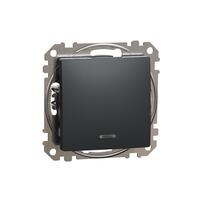 Slēdzis z/a (meh.) ar zilu LED ind. antracīts SEDNA Design