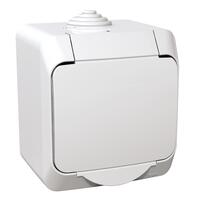 Kontaktligzda 1-v v/a ar zem. kontaktu aiz. balta IP44 CEDAR Plus