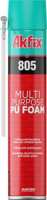 Akfix 805 montāžas poliuretāna putas MultiPurpose ar trubiņu, 500ml