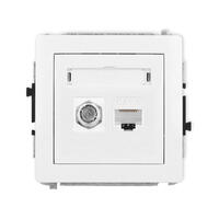 DECO Vienas antenas F tipa ligzda (SAT) + vienas datora ligzdas mehānisms 1xRJ45, 6. kat., 8 kontakti