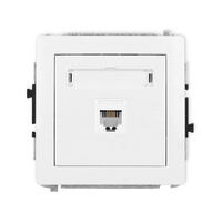 DECO Viena antenas F tipa ligzda (SAT) + viena datora ligzdas mehānisms 1xRJ45, kat. 6, ekranēta, 8 kontaktu, bez apraksta lauka
