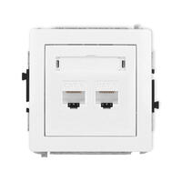 DECO Viena telefona ligzda 1xRJ11, bez instrumentu palīdzības + viena datora ligzdas mehānisms 1xRJ45, kat. 5e, 8 kontakti, bez apraksta lauka