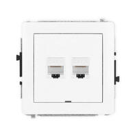 DECO Divkārša datora ligzdas mehānisms 2xRJ45, kat. 6, 8 kontakti