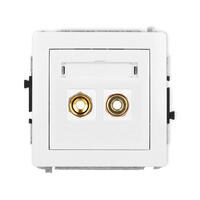 DECO Vienas skaļruņa ligzdas (banāna tipa - sarkana un melna, apzeltīta, 4 mm, savīts) mehānisms