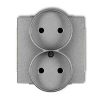 DECO Divkārša kontaktligzda uz rāmja DECO Soft bez 2x2P zemējuma mehānisma (ar paaugstinātu kontakta aizsardzību/aizslēgu)