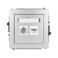 DECO Vienas antenas F tipa ligzda (SAT) + vienas datora ligzdas mehānisms 1xRJ45, kat. 5e, 8 kontakti
