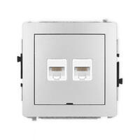 DECO Divkārša datora ligzdas mehānisms 2xRJ45, kat. 5e, 8 kontakti, bez apraksta lauka