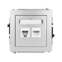 DECO Viena telefona ligzda 1xRJ11, bez instrumentu palīdzības + viena datora ligzdas mehānisms 1xRJ45, kat. 5e, 8 kontakti