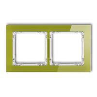 DECO 2-vietīgs universālais rāmis - stikla efekts (rāmis: zaļš; aizmugure: balta)