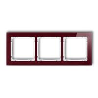 DECO 3-vietīgs universālais rāmis - stikla efekts (rāmis: bordo; aizmugure: balta)
