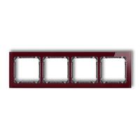 DECO 4-vietīgs universālais rāmis - stikla efekts (rāmis: bordo; aizmugure: grafīts)