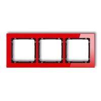DECO 3-vietīgs universālais rāmis - stikla efekts (rāmis: sarkans; aizmugure: melns)