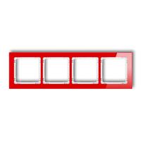 DECO 4-vietīgs universālais rāmis - stikla efekts (rāmis: sarkans; aizmugure: balts)