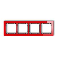 DECO 4-vietīgs universālais rāmis - stikla efekts (rāmis: sarkans; aizmugure: grafīts)