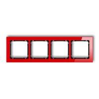 DECO 4-vietīgs universālais rāmis - stikla efekts (rāmis: sarkans; aizmugure: melns)