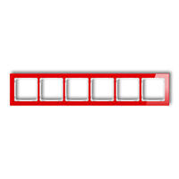 DECO 6-vietīgs universālais rāmis - stikla efekts (rāmis: sarkans; aizmugure: balts)