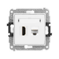 ICON 8K HDMI 2.1 vienas ligzdas mehānisms + vienas datora ligzdas mehānisms 1xRJ45, kat. 6A, 8 kontakti