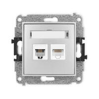 ICON Viena telefona ligzda 1xRJ11, bez instrumentu palīdzības + viena datora ligzdas mehānisms 1xRJ45, kat. 5e, 8 kontakti