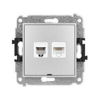 ICON Viena telefona ligzda 1xRJ11, bez instrumentu palīdzības + viena datora ligzdas mehānisms 1xRJ45, kat. 5e, 8 kontakti, bez apraksta lauka