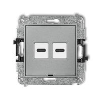 ICON Divkāršais USB uzlādes mehānisms 2xUSB C, 20 W maks., bez apraksta lauka