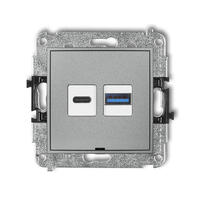 ICON divkāršais USB lādētāja mehānisms USB C + USB A, 20 W maks., bez apraksta lauka