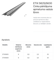ETIX 5625 ZN apmetuma vadula 6mm 0,5mm CE 2,5m - Thumbnail 2