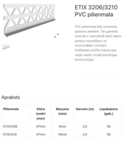 ETIX 3210 PVC lāsenis 10  mm apmetumam 2,5m - Thumbnail 2