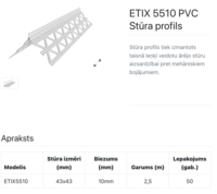 ETIX 5510 PVC PVC apmetuma stūris 10/43x43mm 2,5m - Thumbnail 2