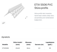 ETIX 5506 PVC apmetuma stūris 6/43x43mm 2,5m - Thumbnail 2