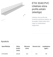 ETIX 3040 PVC arku profils - Thumbnail 2