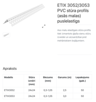 ETIX 3053 PVC stūra līste ar aso kanti 24x24mm - Thumbnail 2