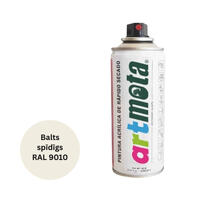 Akrila aerosola krāsa 450 ml, spīdīga balta, RAL9010