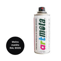Akrila aerosola krāsa 450 ml, matēta melna, RAL9005