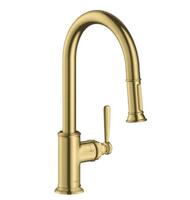 Virtuves izlietnes maisītājs ar izvelkamu dušu Axor Montreux, brushed brass