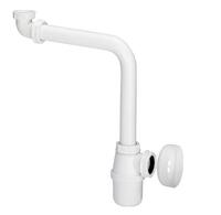 Izlietnes sifons, 1¼ x 32 mm, novirzītais, plastmasa, balts