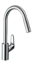 Virtuves izlietnes maisītājs ar izvelkamu dušu Focus M41 240 2jet, stainless steel optic + sBox