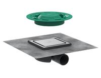 Dušas traps RainDrain Spot, 150x150 mm, horizontāls, brushed stainless steel