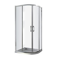 Dušas stūris X1, bīdāmas durvis, 800x800 mm, h=1900, r=550, spīdīgs sudrabs/caurspīdīgs stikls AP