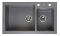 Virtuves izlietne Amsterdam 25, 1.5 bļoda, 860x500 mm, grey silvery