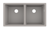 Virtuves izlietne S510-U770, dubultā, 820x450 mm, zem virsmas, concrete grey