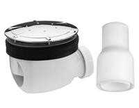 Dušas paliktņa sifons Twisto, d=90x40 mm, 32 l/min, plastmasa, balts/hroms