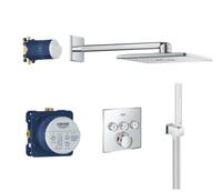 Iebūvējamā dušas termostata komplekts SmartControl Perfect Rainshower 310 Cube, 3 režīmi, hroms