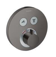 Iebūvējamā termostata ShowerSelect S  virsapmetuma daļa, ar 2 izejām, brushed black chrome
