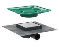 Dušas traps RainDrain Spot, 150x150 mm, horizontāls, resti no otras puses var flīzēt