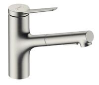 Virtuves izlietnes maisītājs ar izvelkamu dušu Zesis M33-150 2jet, stainless steel finish + sBox