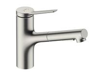 Virtuves izlietnes maisītājs ar izvelkamu dušu Zesis M33-150 2jet, stainless steel optic