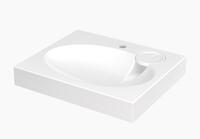 Izlietne Claro Mini, 600x500 mm, ar stiprinājumiem un sifonu, ar ziepju trauku, balta