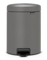 Atkritumu tvertne ar pedāli NewIcon, 5l, mineral concrete grey