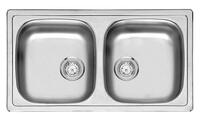 Virtuves izlietne Beta 20 (R), dubultā, 780x430 mm /kastē/