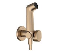 Rokas dušas Bidette 1jet S EcoSmart+ virsapmetuma daļa, ar vadu 1250 mm un turētāju, brushed bronze